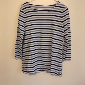 Talbots XS striped 3/4 length top